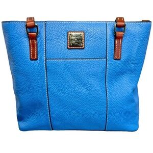Dooney & Bourke Blue and Brown Leather Tote
